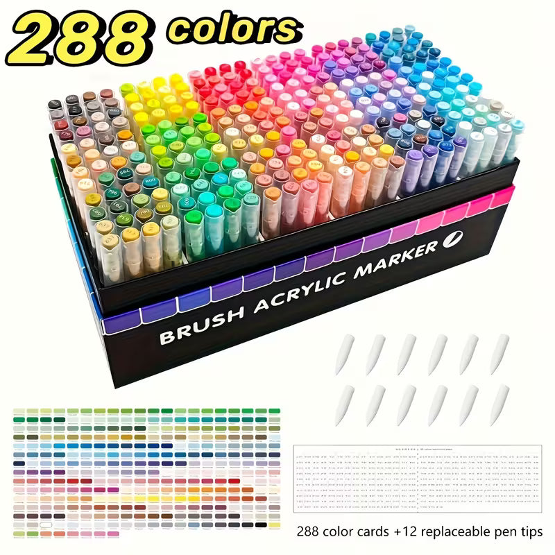 Ensemble de 288 Marqueurs Acryliques GUANGNA