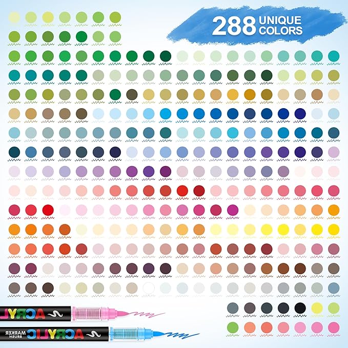 Ensemble de 288 Marqueurs Acryliques GUANGNA