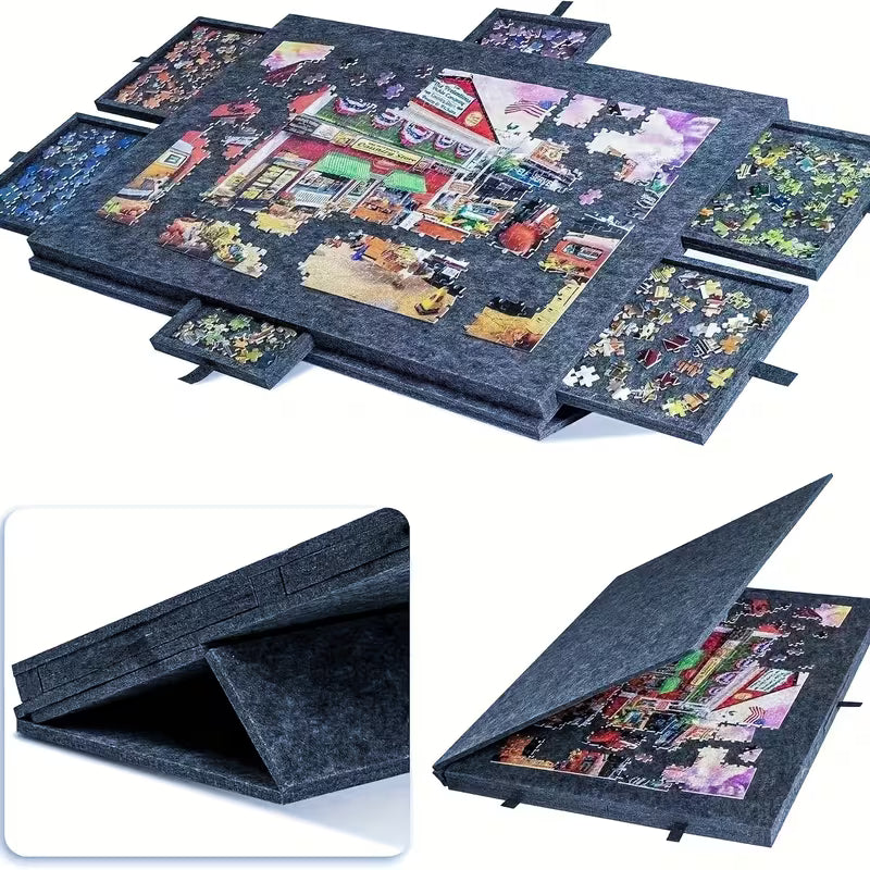 Table de puzzle portable avec 6 tiroirs et support